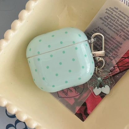 Cute Pink Green Polka Dot Shockproof AirPods Case Cover