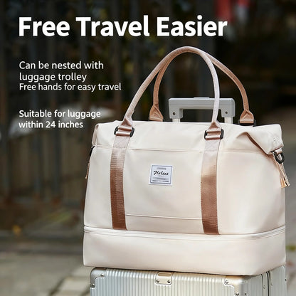 Travel Tote Bag – Lightweight Handbag with Shoe Compartment | FLCC