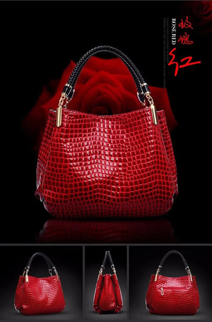 Luxury Crocodile Leather Handbag for Women – Designer Shoulder Bag & Purse