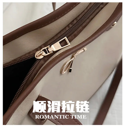 Women’s Daily PU Shoulder Bag – Large Capacity with Bow Decoration