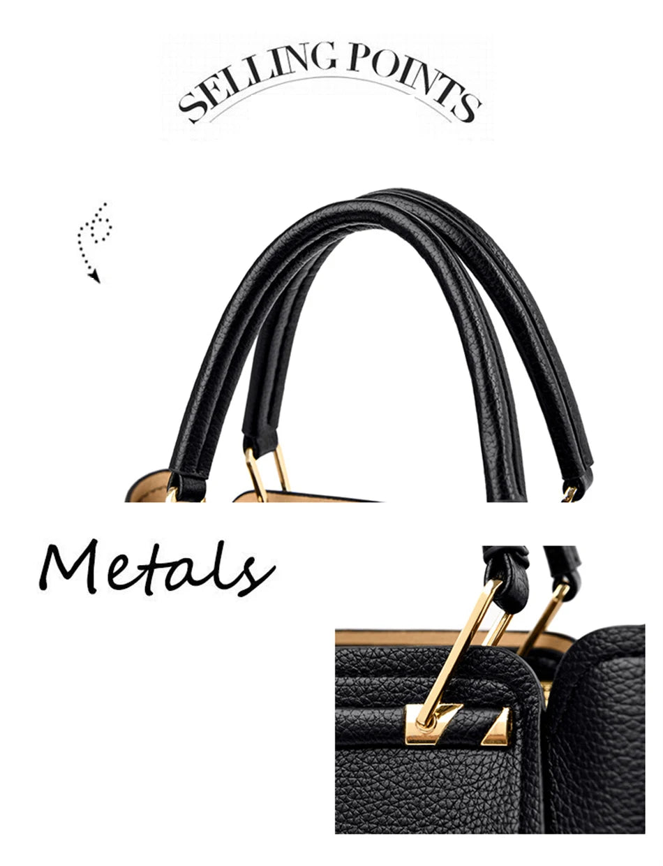 VANDERWAH Luxury Leather Shoulder Crossbody Bag – 3 Layers Soft Tote