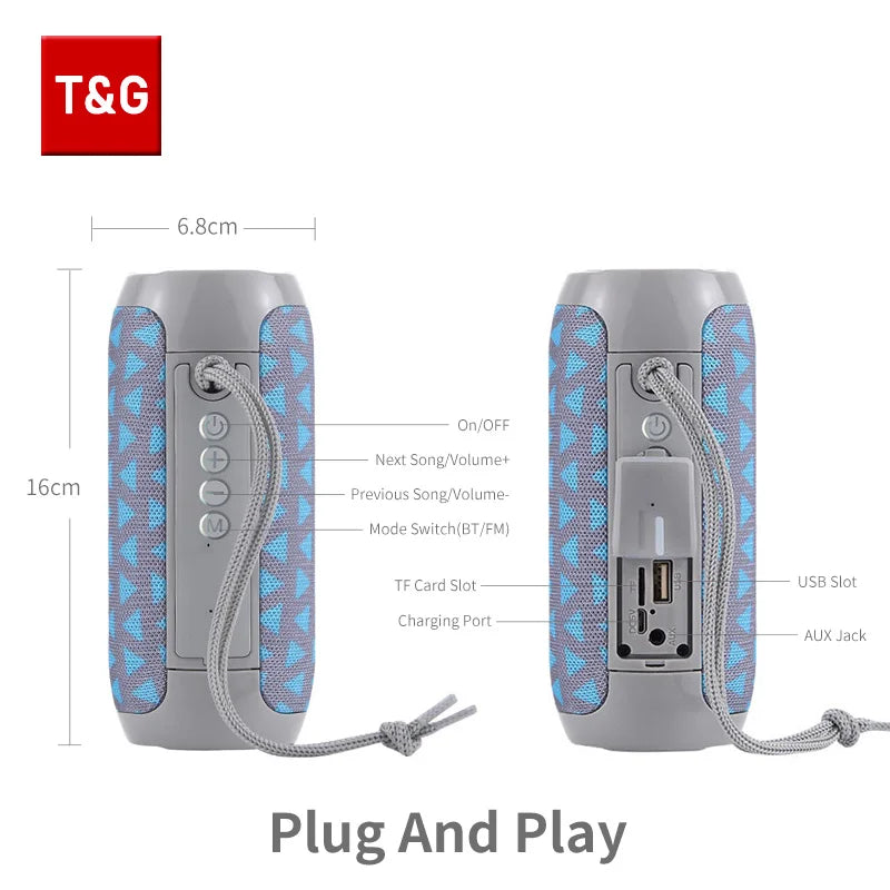 T&G TG117 Portable Bluetooth 5.3 Waterproof Outdoor Speaker