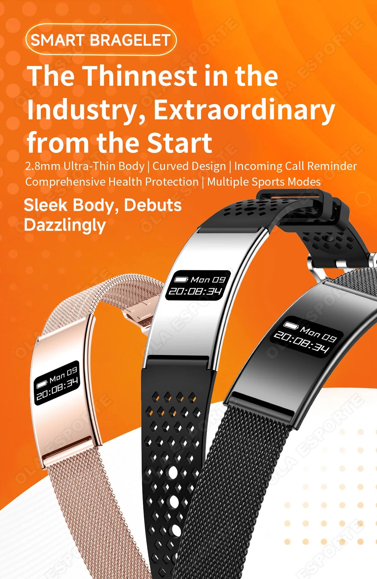 Ultra-Thin Smart Watch-2026 | Heart Rate, Blood Oxygen, Sleep Monitor & IPX8 Waterproof