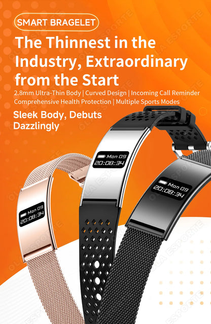 Ultra-Thin Smart Watch-2026 | Heart Rate, Blood Oxygen, Sleep Monitor & IPX8 Waterproof