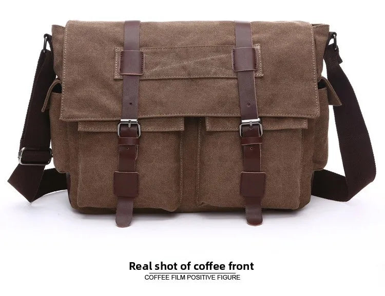 Canvas Men’s Crossbody Laptop Messenger Bag