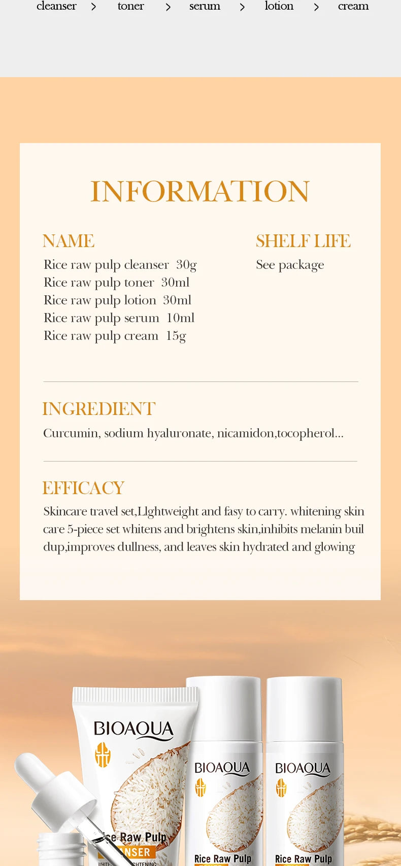 BIOAOUA Rice Puree Set – Hydrating Facial Cleanser & Soap