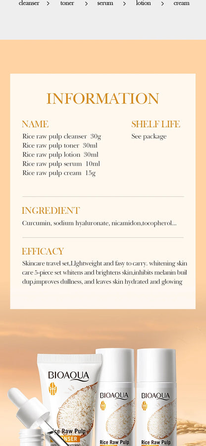 BIOAOUA Rice Puree Set – Hydrating Facial Cleanser & Soap